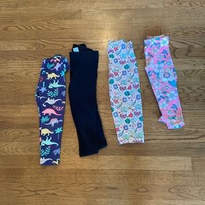 4 pairs of girls size 4t and 4/5 Carters leggings
